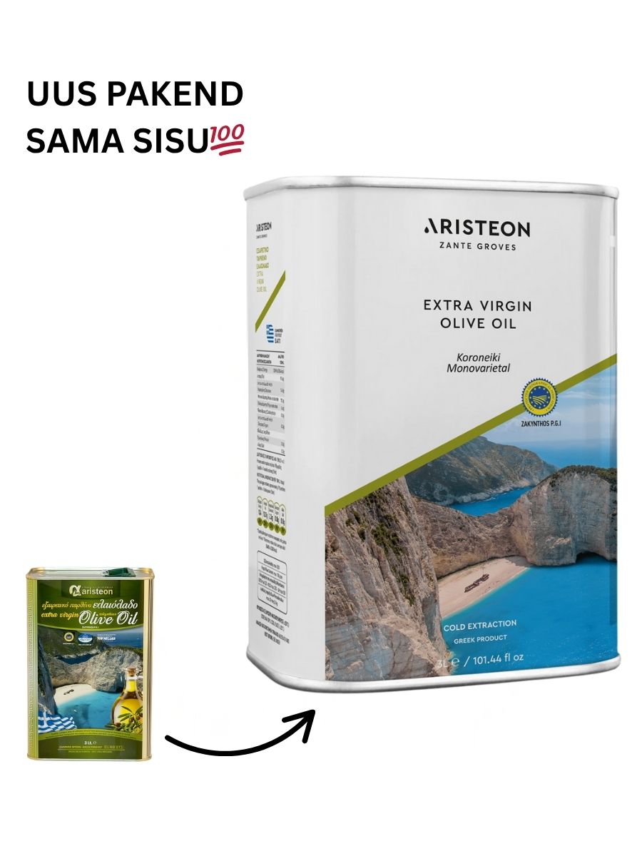 Klassikaline Extra Virgin külmpressitud Kreeka oliiviõli 3L